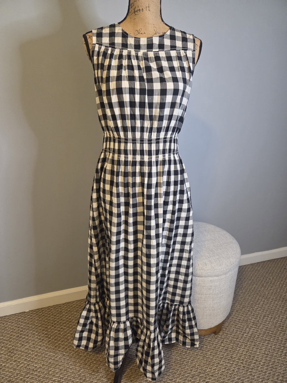 a new day Black and White Gingham Sleeveless Maxi Dress